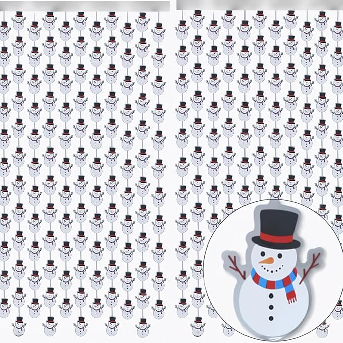Snowman Party Decorations - 2 Packs Silvery Foil Fringe Streamers Curtains for Bachelorette, Birthday Backdrop Decorations,Bridal Shower Party Decorations (3.3x6.6 ft)