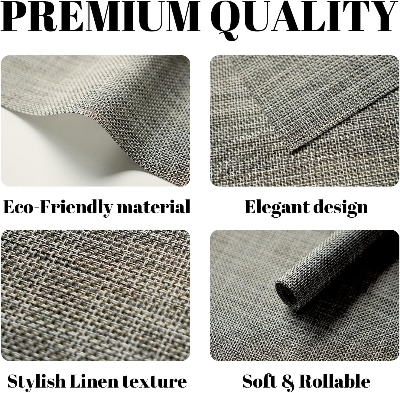 Placemats Set of 8 Vinyl/Plastic Woven Place Mats for Kitchen Table Indoor/Outdoor Washable Placemat Wipeable Dining Table Mats (Brown,8)