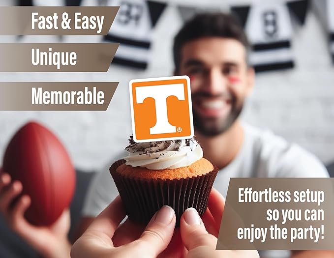 Tennessee Vols Party Supplies for Football, Birthday Gift, Graduation Party Banner and Cake Toppers (42 Pieces) (Tennessee Volunteers)