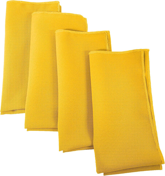 LA Linen 4-Pack Poly Blend Napkins - Soft, Washable, Reusable Cloth With Stain and Wrinkle Resistance - for Dinner, Wedding, Parties - 18x18 - Yellow Dark