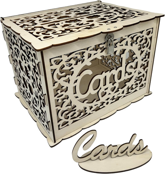 Wedding Card Box, Wooden Card Box for Wedding Invitations, Birthday Party Decorations, Gift Boxes