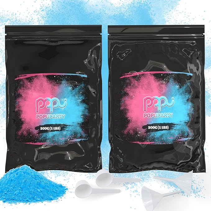 Black-Out Gender Reveal Powder- 2 lb Blue Powder – Perfect for Baby Gender Reveal, Car Burnout, Color Toss, Photoshoots, Helicopters