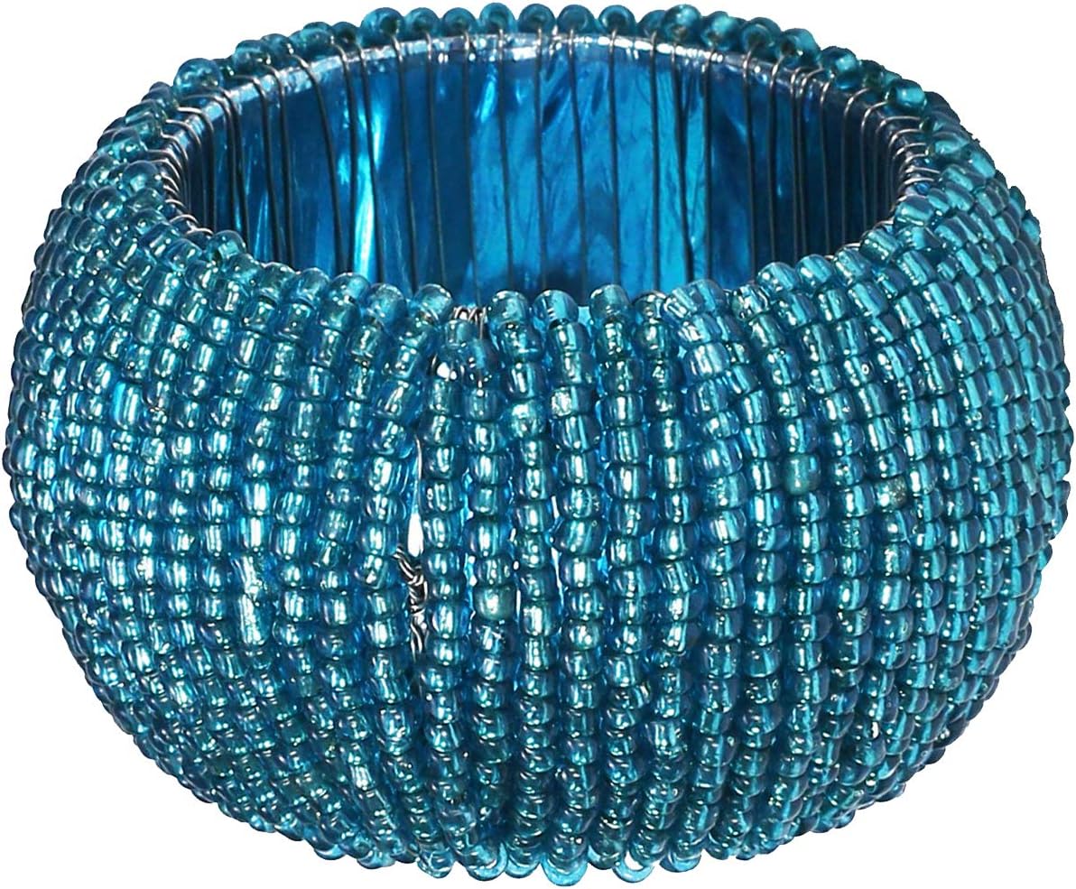 Teal Napkin Ring, Napkin Rings Set of 12, Beaded Napkin Holders, Fall Napkin Rings Bulk for Christmas Party Decoration, Dinning Table, Everyday, Family Gatherings - Set Your Table with Style - Teal