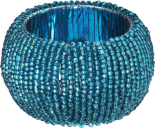 Teal Napkin Ring, Napkin Rings Set of 12, Beaded Napkin Holders, Fall Napkin Rings Bulk for Christmas Party Decoration, Dinning Table, Everyday, Family Gatherings - Set Your Table with Style - Teal