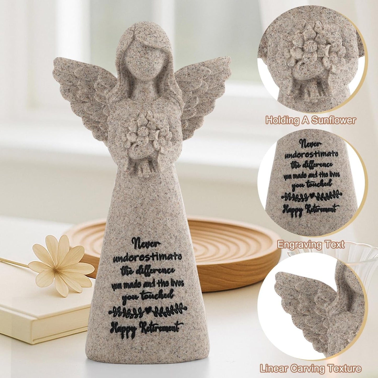 Retirement Gift for Woman 2025, Happy Retirement Gift for Woman Coworker Teacher Nurses Doctors Friends, 6" Retired Angel Figurine Party Decorations