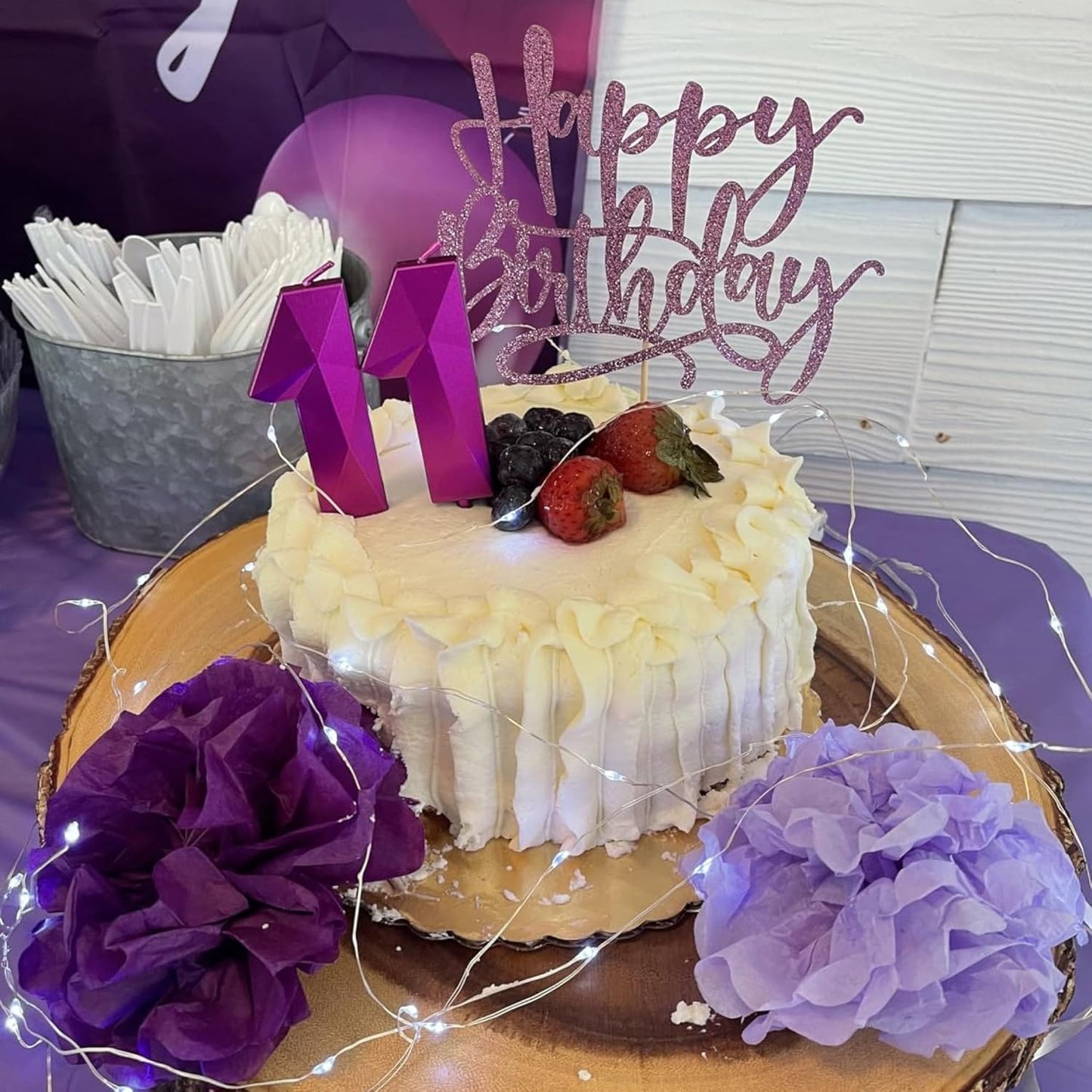 DERVENTA Large Birthday Candle Number 3D Purple 3.7 inch Party Celebration Anniversary Decoration Cake Topper 1 Piece (Number 17 Purple)
