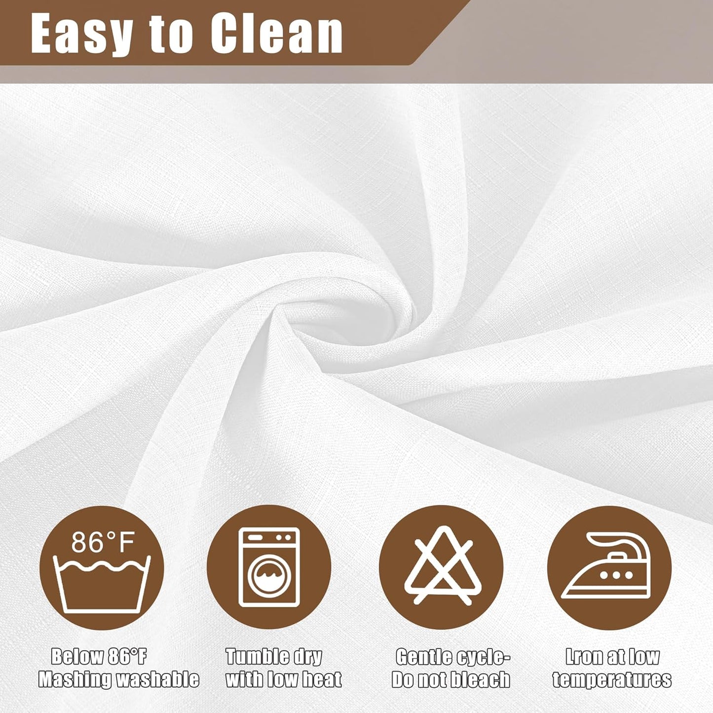 Fitable Faux Linen Round Tablecloths 60 Inches - 2 Pack Textured Table Clothes Faux Burlap Table Covers for Kitchen, Dining Room, Party, Farmhouse, Outdoor (Great for 20"-48" Round Tables, White)