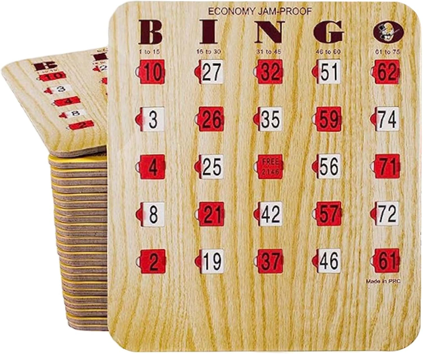 MR CHIPS Jam-Proof Fingertip Slide Bingo Cards with Sliding Windows 100 Pack in Tan Style