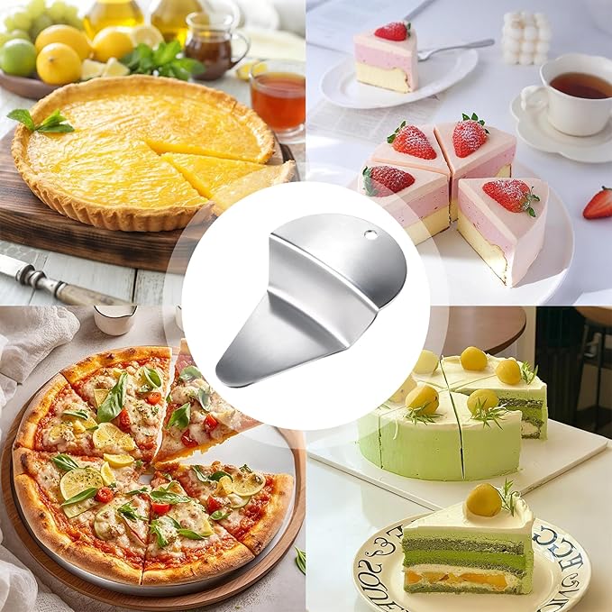2 Pack Steel First Slice Pie Spatula Stainless Easy to Clean Non Stick First Pies Server Spatulas Server Pie Cutter Cake Cutter Triangular Spade Pie Pastry Spatula for Cake Dessert Tart Pie and Pizza