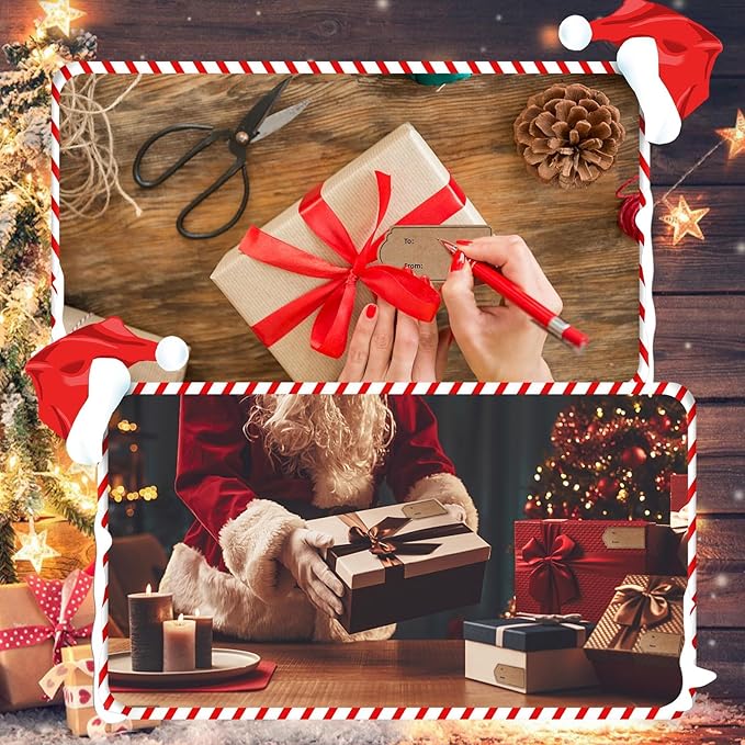 auroray 600 Pcs Natural Brown Kraft to and from Gift Tag Stickers 1.18"X2.36", Kraft to from Adhesive Gift Labels Sticker Christmas Holiday Present Labels, 300 Pcs/Roll