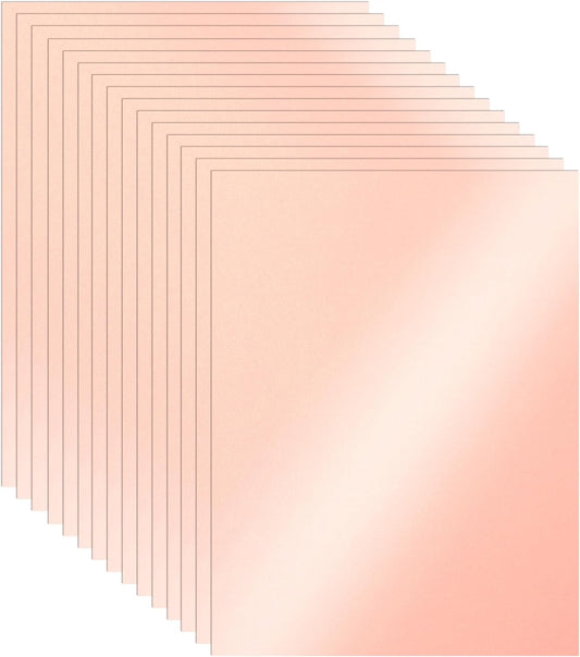 100 Sheets Pink Shimmer Cardstock 8.5 x 11 Scrapbooking Paper, 92lb Heavyweight Glossy Paper Card Stock for DIY Making Cards, Wedding, Greeting Cards, Invitations, Party Decorations