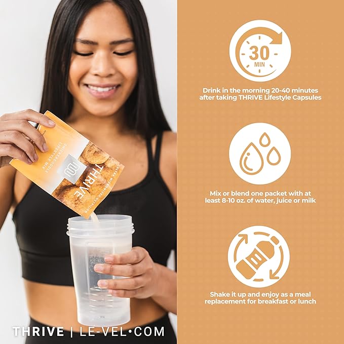 Thrive Protein Shake | 16 Packets (35g Each) | Gluten-Free, Pea Protein, Probiotics, Fiber & Digestive Enzymes | Supports Lean Muscle (16 Packets (Single Servings), Snickerdoodle)