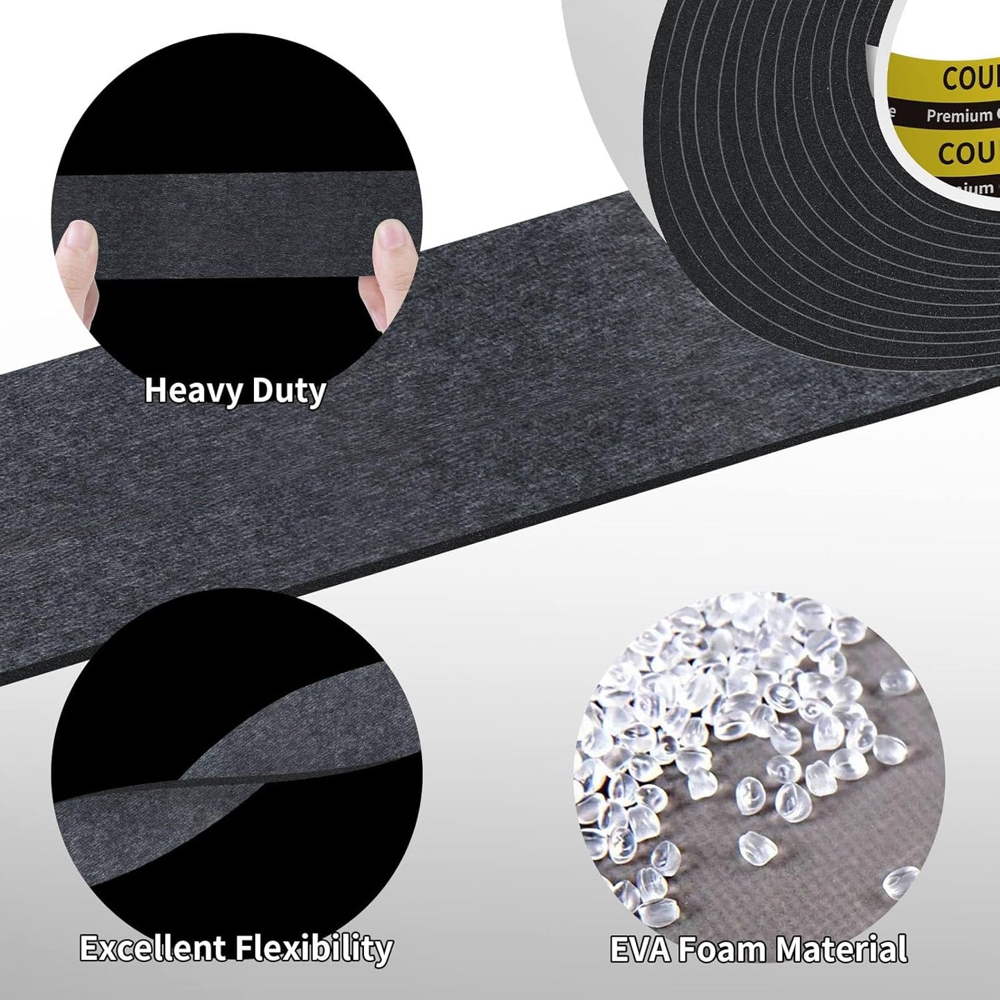 Double Sided Tape 2inX16.4FT, Mounting Tape Heavy Duty Removeable Foam Tape Strips, Strong Adhesive Tape Waterproof for Home Office Use, DIY Craft, Fixing, Pasting