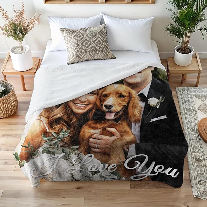 Mothers Day Blanket Gifts for Mom,Custom Blanket with Picture Text Personalized Photo Throw Blanket Customized New Moms Gift from Daughter Son Husband, Birthday Gift for Wife Grandma Grandmother Women