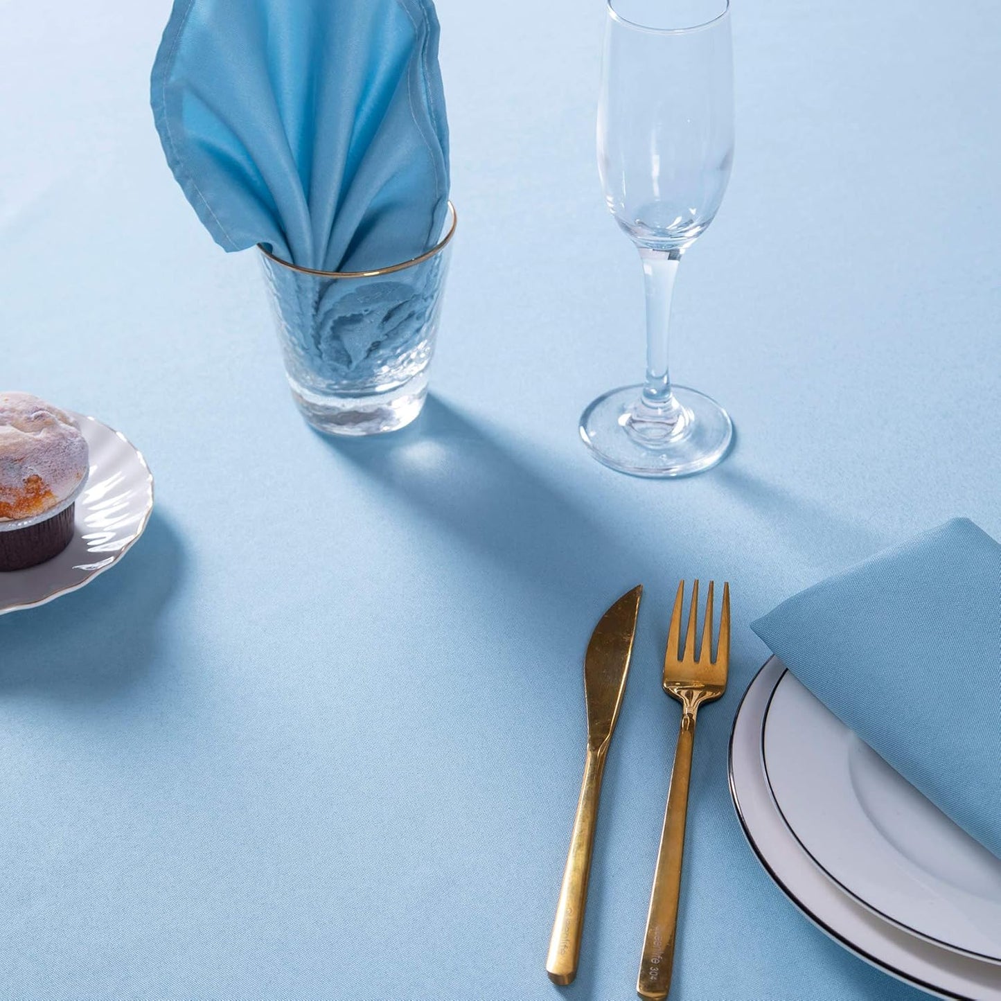 Cupuamon 70 inch Round Tablecloth Washable Polyester Table Cloth Decorative Table Cover for Wedding Party Dining Banquet（70 inch,Blue Mist）