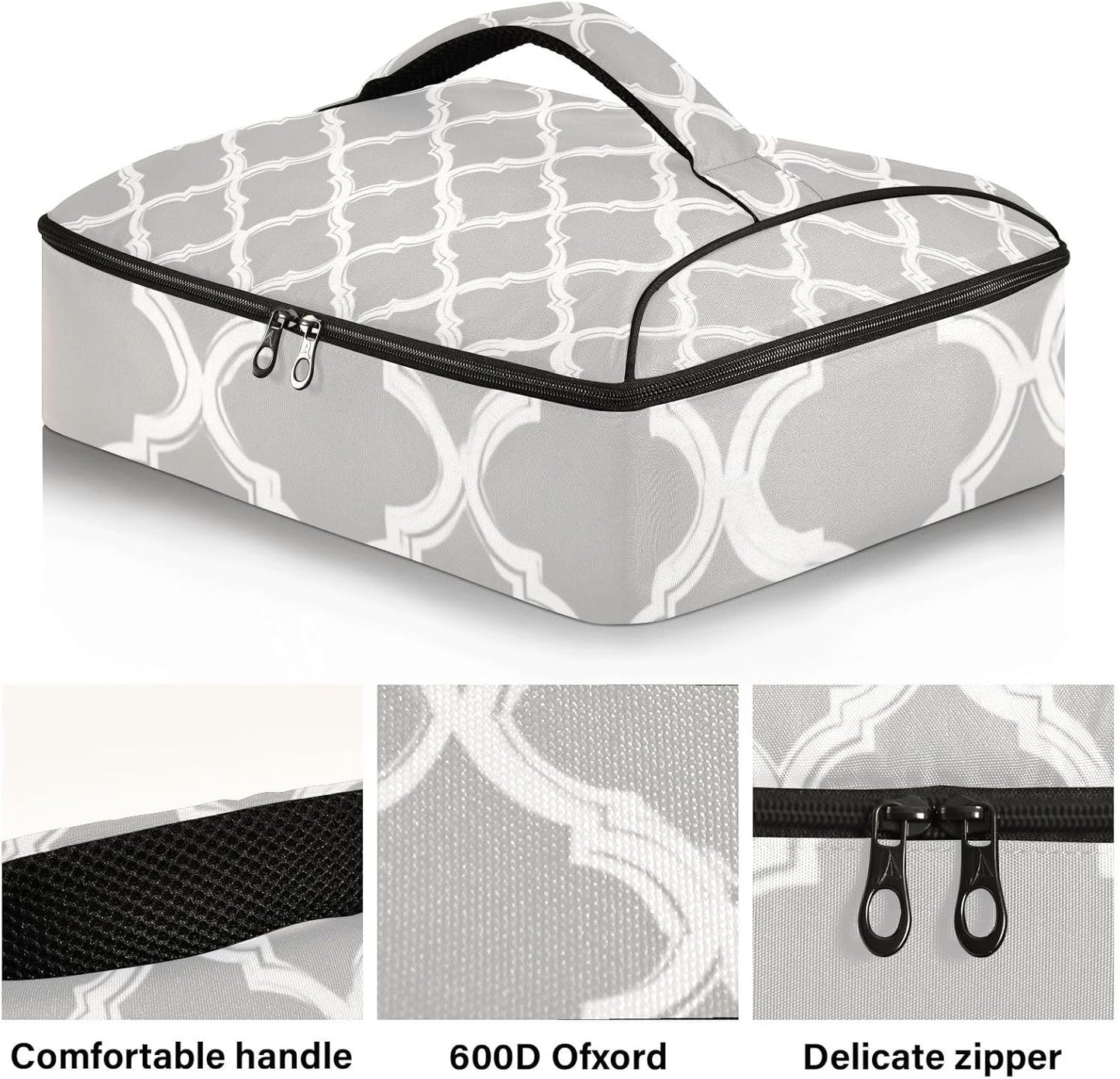 Casserole Carriers for Hot or Cold Food Reusable Casserole Dish Carrier Insulated Thermal Large Capacity Durable Perfect for Party Camping Family Gatherings Yellow Fish