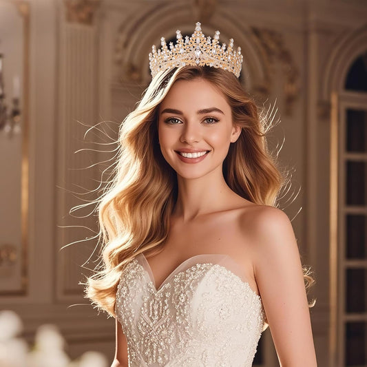 Tiaras and Crowns for Women Crystal Princess Tiaras Rhinestone Queen Crowns For Wedding Bridal Birthday Prom Pageant Party (Tiara 100)