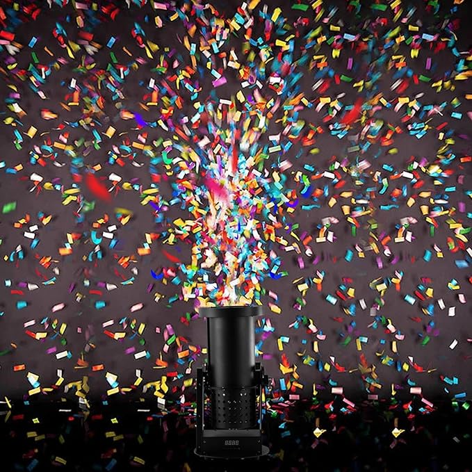 1500w Confetti Cannon Machine Professional Electric Confetti launchers Shooter With Wireless Remote,Loads Up To 2lbs Of Confetti Shoots Up To 30ft For Special Event, Parties, Club, Wedding, Concerts