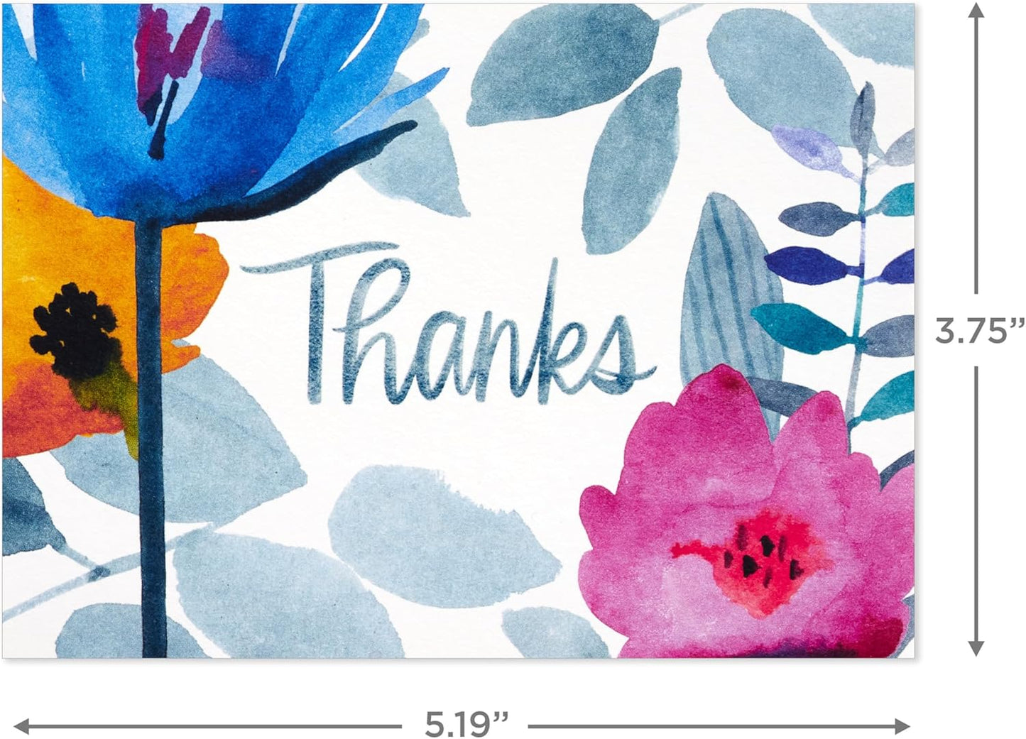 Hallmark Thank You Notes Assortment (48 Blank Cards with Envelopes) Watercolor Florals