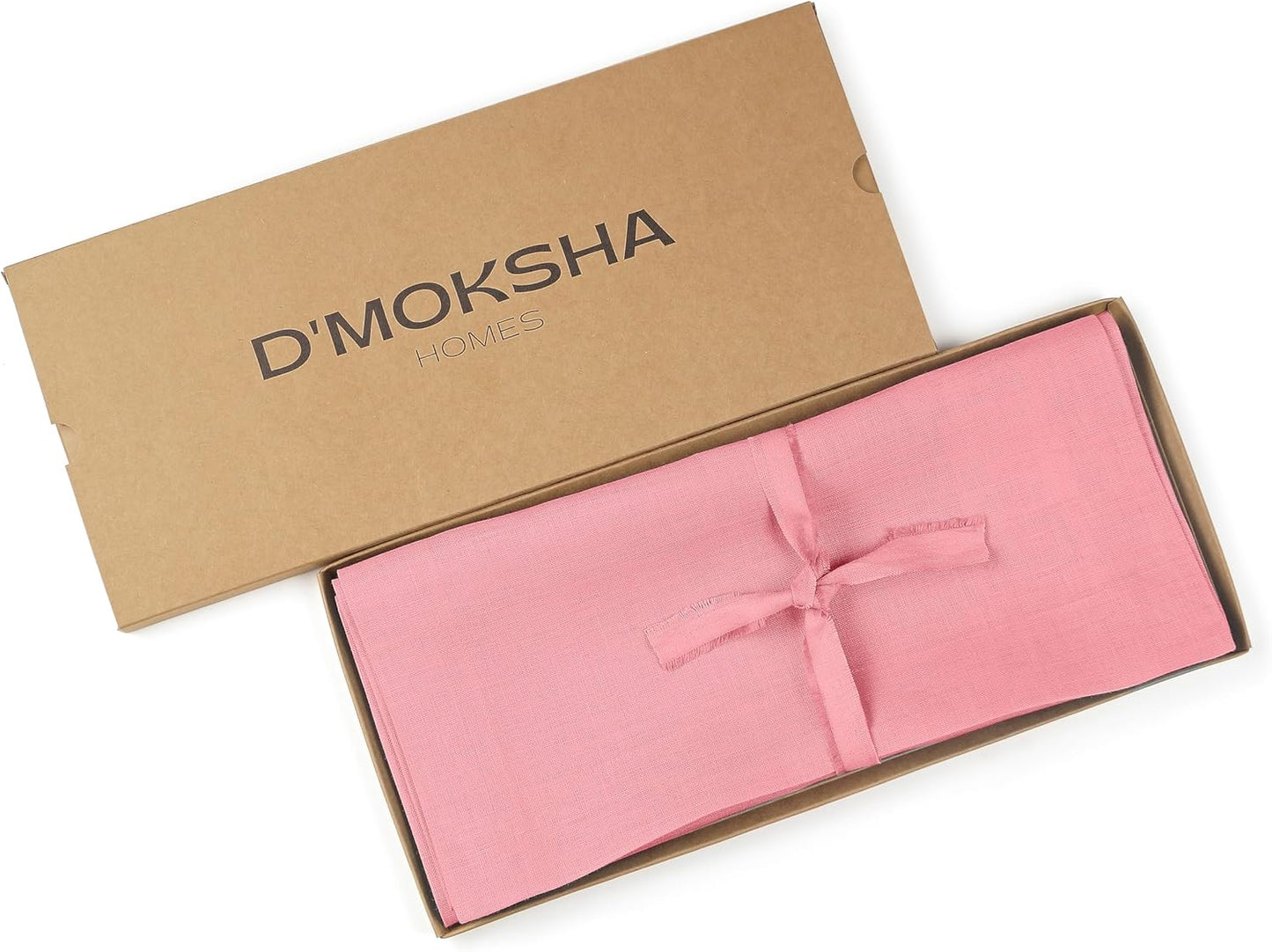 D'Moksha Homes Linen Dusty Pink Table Runner 72 Inches Long - 100% Pure Linen 14 x 72 Inch Table Runner for Dining, Fall, Autumn and Halloween - Machine Washable