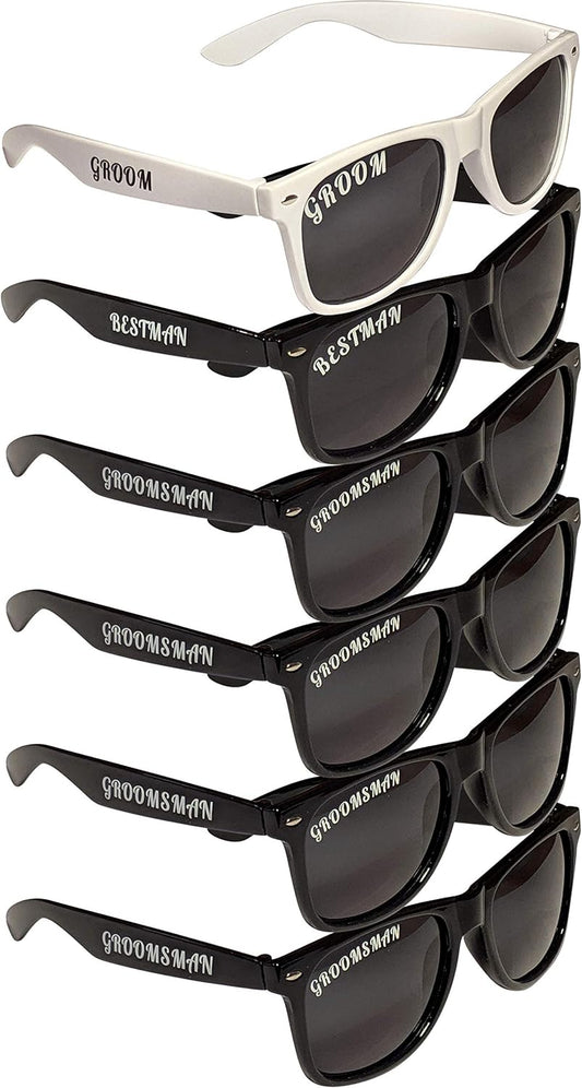POLARIZED Bachelor Party Sunglasses Complete Set of Wedding Supplies Groom, Best Man, Groomsman
