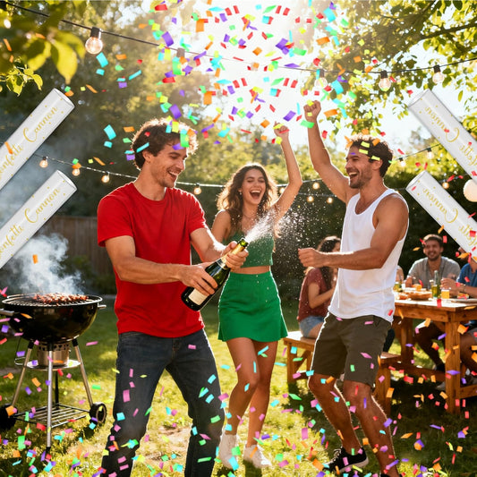 12" Confetti Poppers with Colorful Filling - Confetti Cannon Party Poppers for Birthday Wedding Graduations Fiesta Christmas New Year Celebrations - Easy to Use, Biodegradable Confetti - Pack of 4