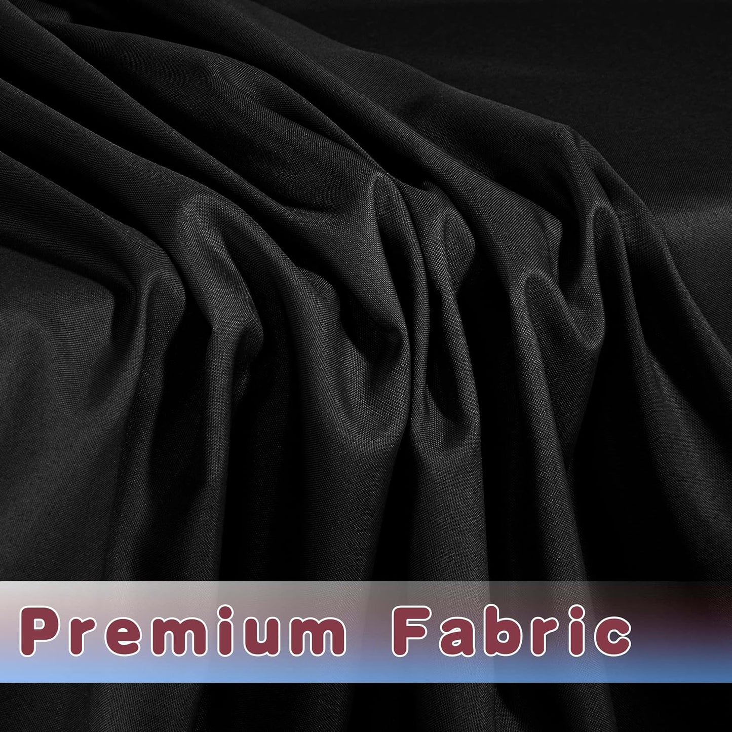 HolidayIdeas 2 Pack Fitted Table Clothes - 48 x 24 Inch - Black Rectangle Tablecloths for 4 Foot Tables, Fabric Table Cover Protector for Parties, Craft Show, Trade Show