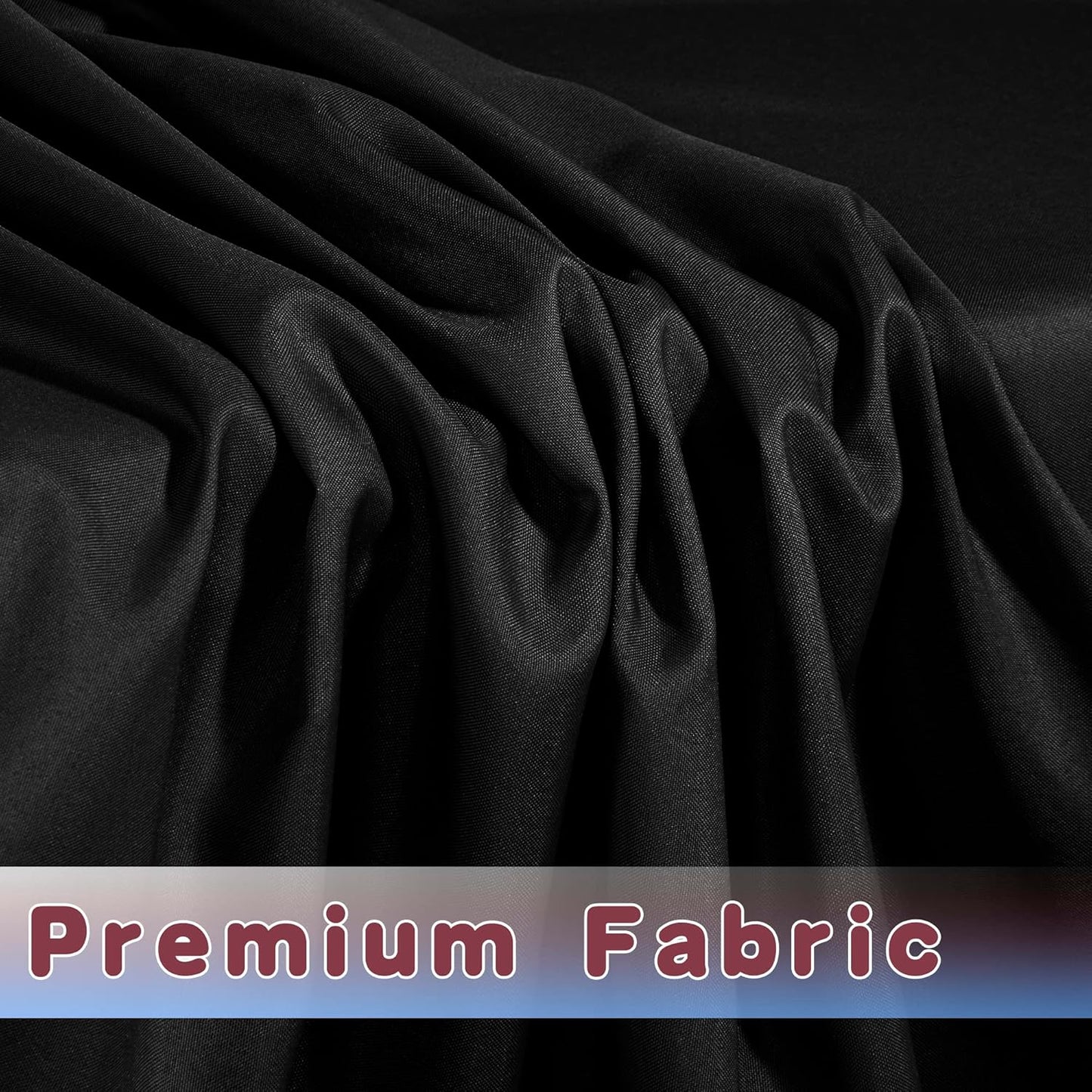 HolidayIdeas 2 Pack Fitted Tableclothes - 48 x 24 Inch - Black Rectangle Tablecloths for 4 Foot Tables, Fabric Table Cover Protector for Parties, Craft Show, Trade Show
