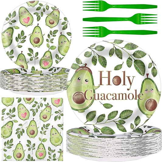 Avocado Party Decorations - Avocado Party Plates and Napkins for Kids Birthday Party, Serves 40 Guests