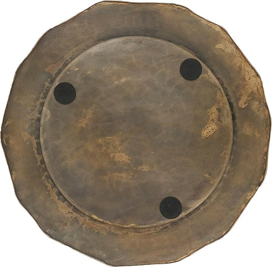 Elegant Hammered Metal Charger Plate with Scallop Edge (Set of 4)