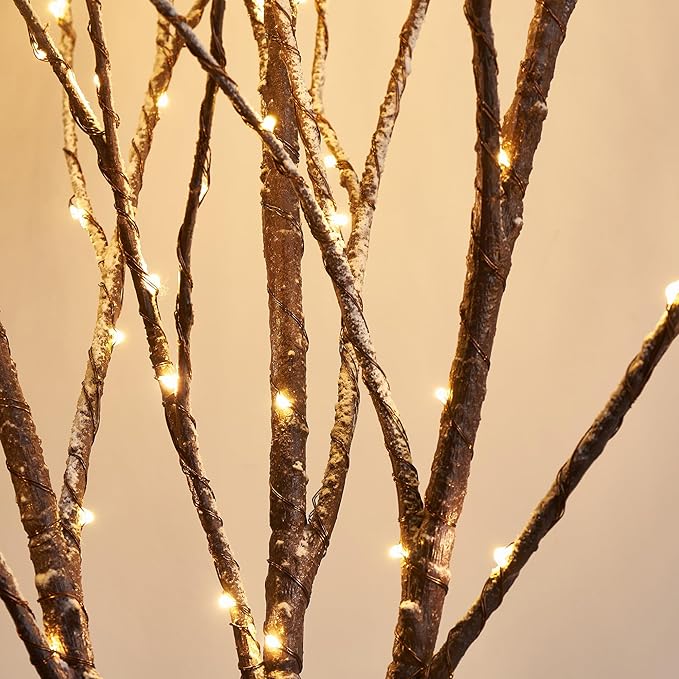 LITBLOOM Lighted Flokced Tree with Fairy Lights 6FT 330 LED, Snowy Tree with Lights for Indoor Outdoor Home Christmas Holiday Decoration