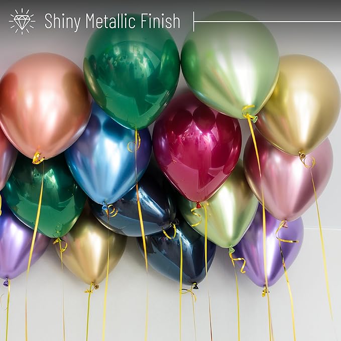 Mr. Pen- Metallic Balloons, 12 Inch, 100 Pack, Colorful Balloons Metallic for Birthday Party