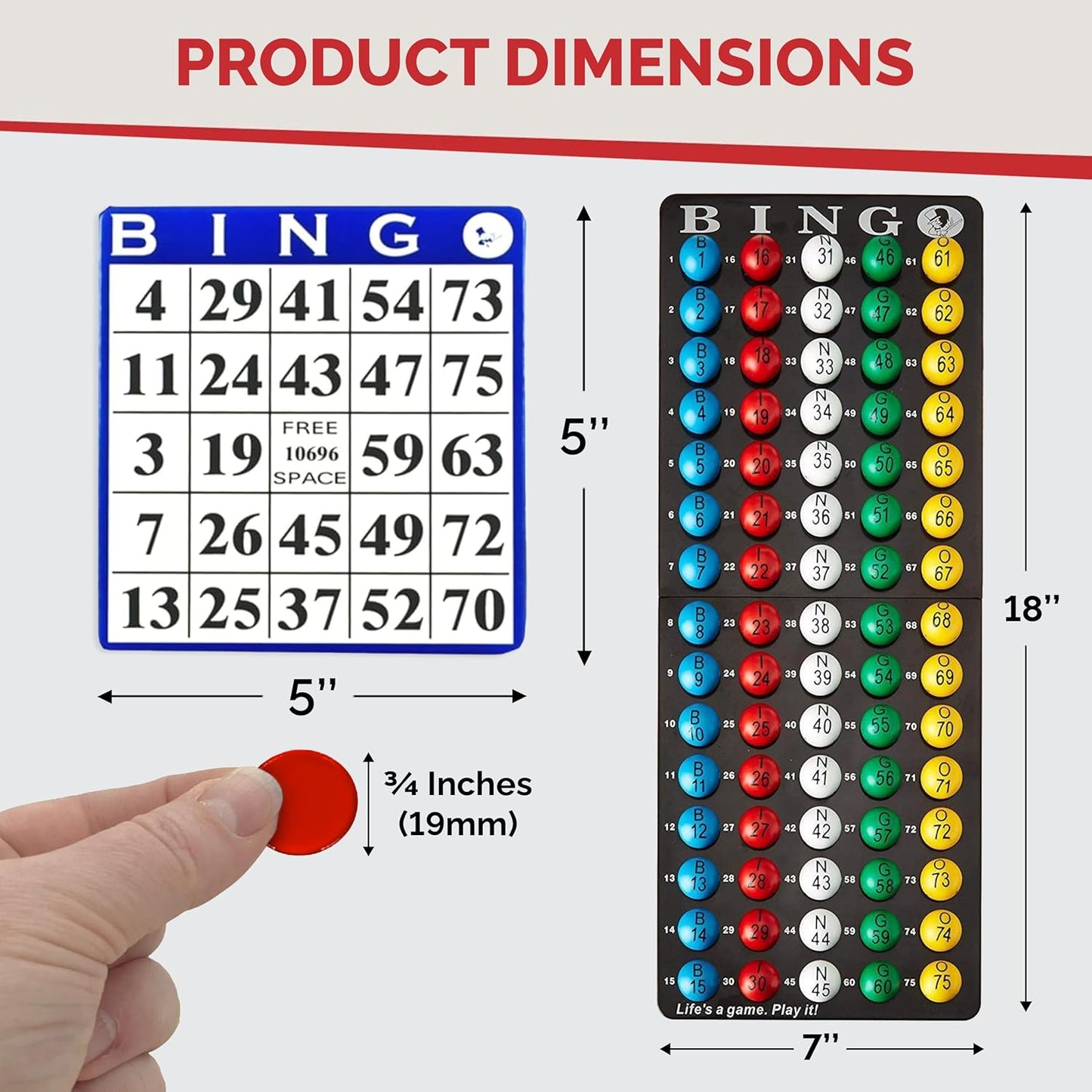 MR CHIPS 11" Tall Bingo Set with Steel Cage Professional Game Everlasting 7/8” Balls, 18 Cards and 300 Chips - Luxury Gold Color