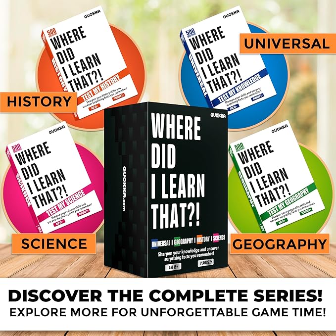 QUOKKA Trivia Card Game with 500 Questions in Science – Trivia Games for Adults, Teens, and Families – Trivia Cards with Answers – Great Board Games Trivia for Family Party and Game Night