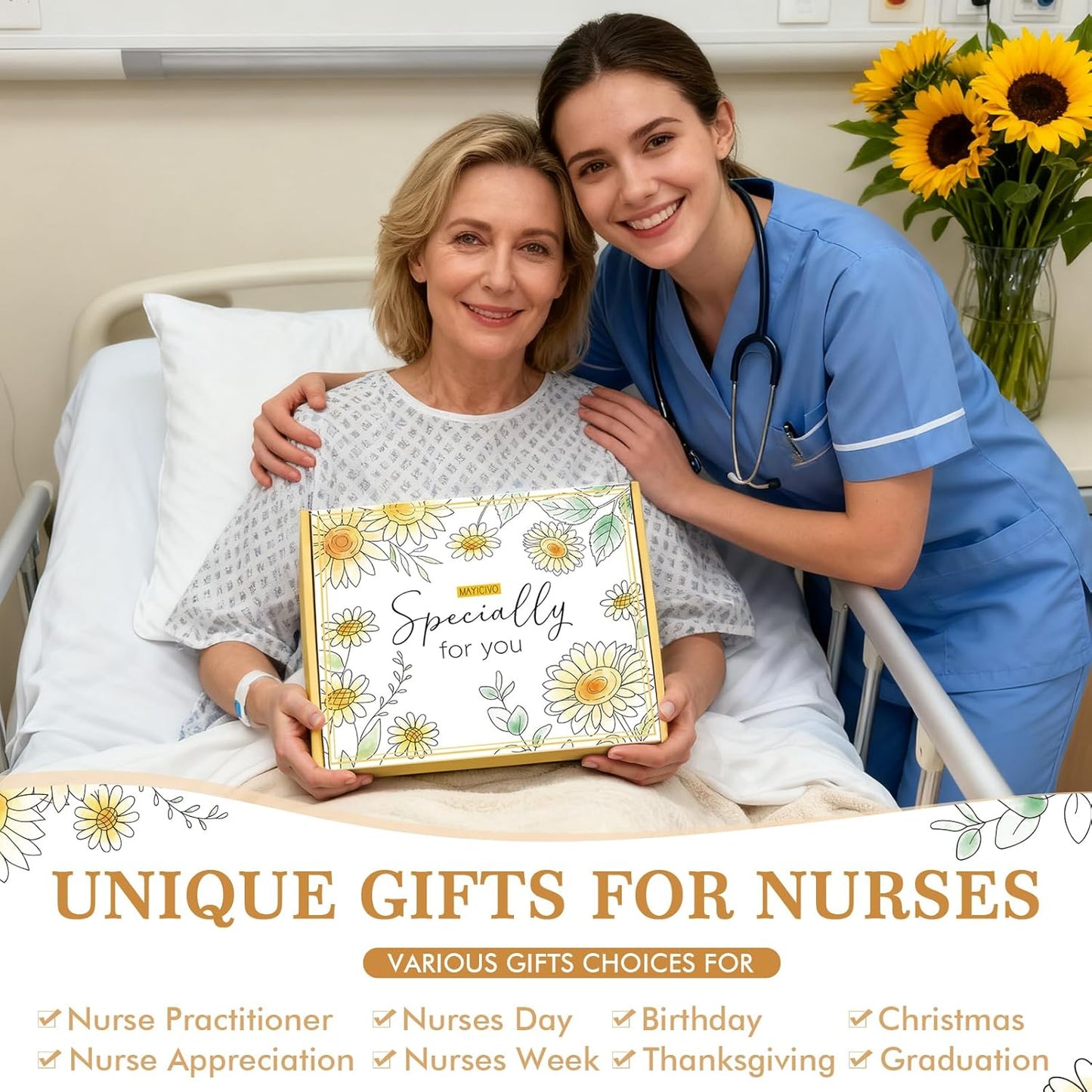Christmas Nurse Gifts for Women Female, RN Gifts for Nurses Week, Funny Nicu Nurse Practitioner School Nurses Appreciation Retirement Graduation Gift Baskets for Nursing Students Gift Baskets
