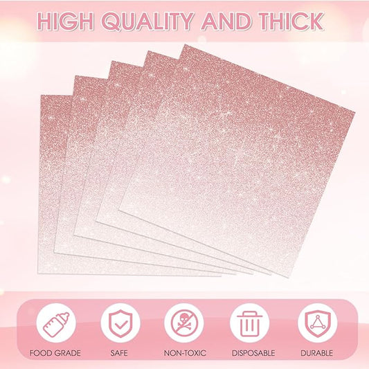 40PCS Rose Gold Party Napkins Ombre Rose Gold Napkins Disposable Paper Cocktail Napkins for Girls Women Baby Shower Anniversary Wedding Party Supplies