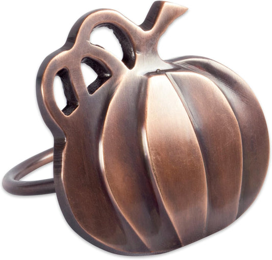 DII Christmas Thanksgiving Holiday Tabletop Décor Collection Decorative Napkin Ring Holder Set, 2" Diameter, Rustic Harvest Pumpkin, 6 Piece