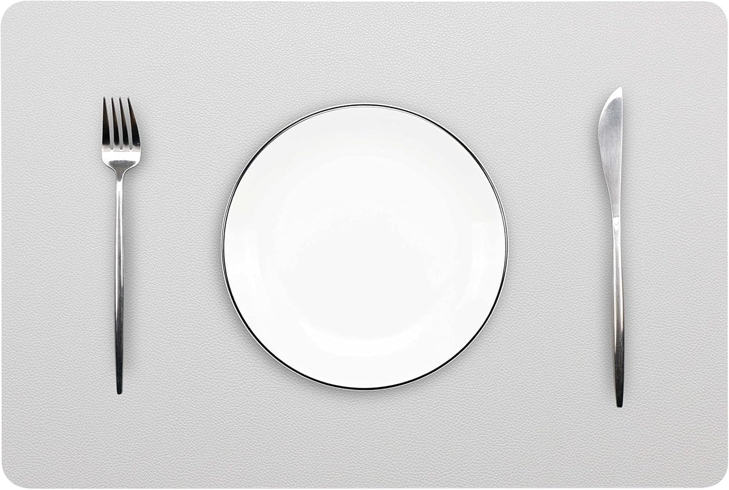 Wipeable Placemats Leather Table Mats Waterproof Heat-Resistant Easy to Clean for Dining Table Set Kitchen Table (6, Slate Grey)