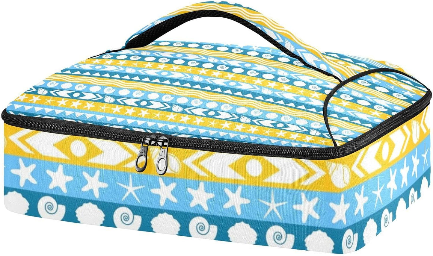 Casserole Carriers for Hot or Cold Food Reusable Casserole Dish Carrier Insulated Thermal Large Capacity Durable Perfect for Party Camping Family Gatherings Yellow Fish