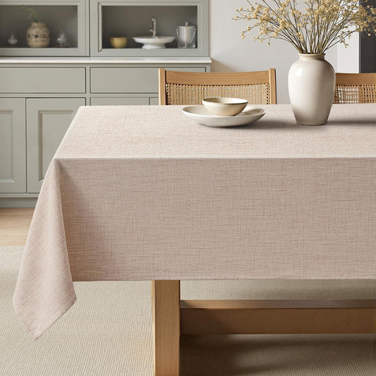MIULEE Natural Linen Tablecloth 60x104 Inch Rectangle Table Cloth Waterproof,Stain Resistant & Wrinkle Resistant for Dining Party Wedding