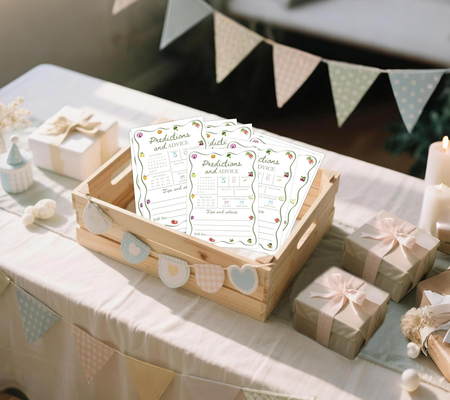 Locally Grown Baby Shower Games, Farmers Market Predictions And Advice Game for 30 Guests with Game Cards, Gender Reveal, Baby Shower Supplies & Decorations (DV38)