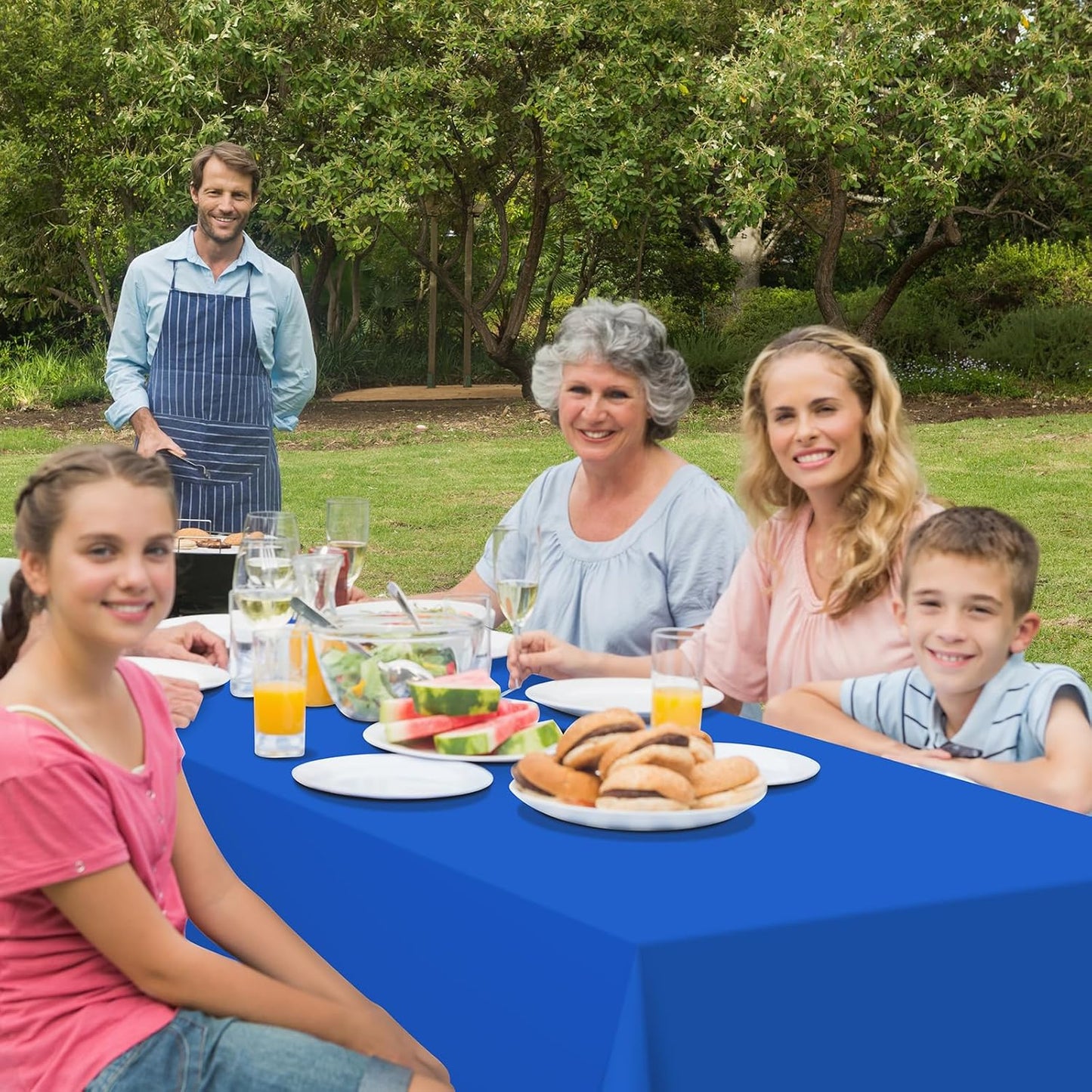 12 Pack Blue Plastic Tablecloth for Rectangle Tables, Ombre Blue Baby Shower Table Cover, Disposable Ocean Table Cloth for Birthday Wedding Picnic Under The Sea Party Decorations, 54x108 Inch