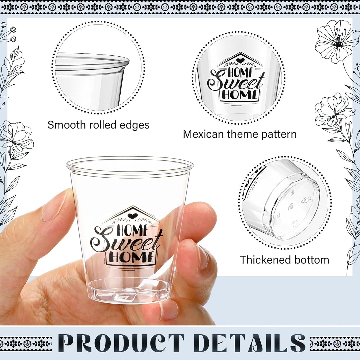 Sliner 200 Pcs Housewarming Shot Glasses Gifts Sweet Home Mini 1.5 oz Clear Disposable Plastic Party Cups House Warming Return Presents for New House First Home Decorations