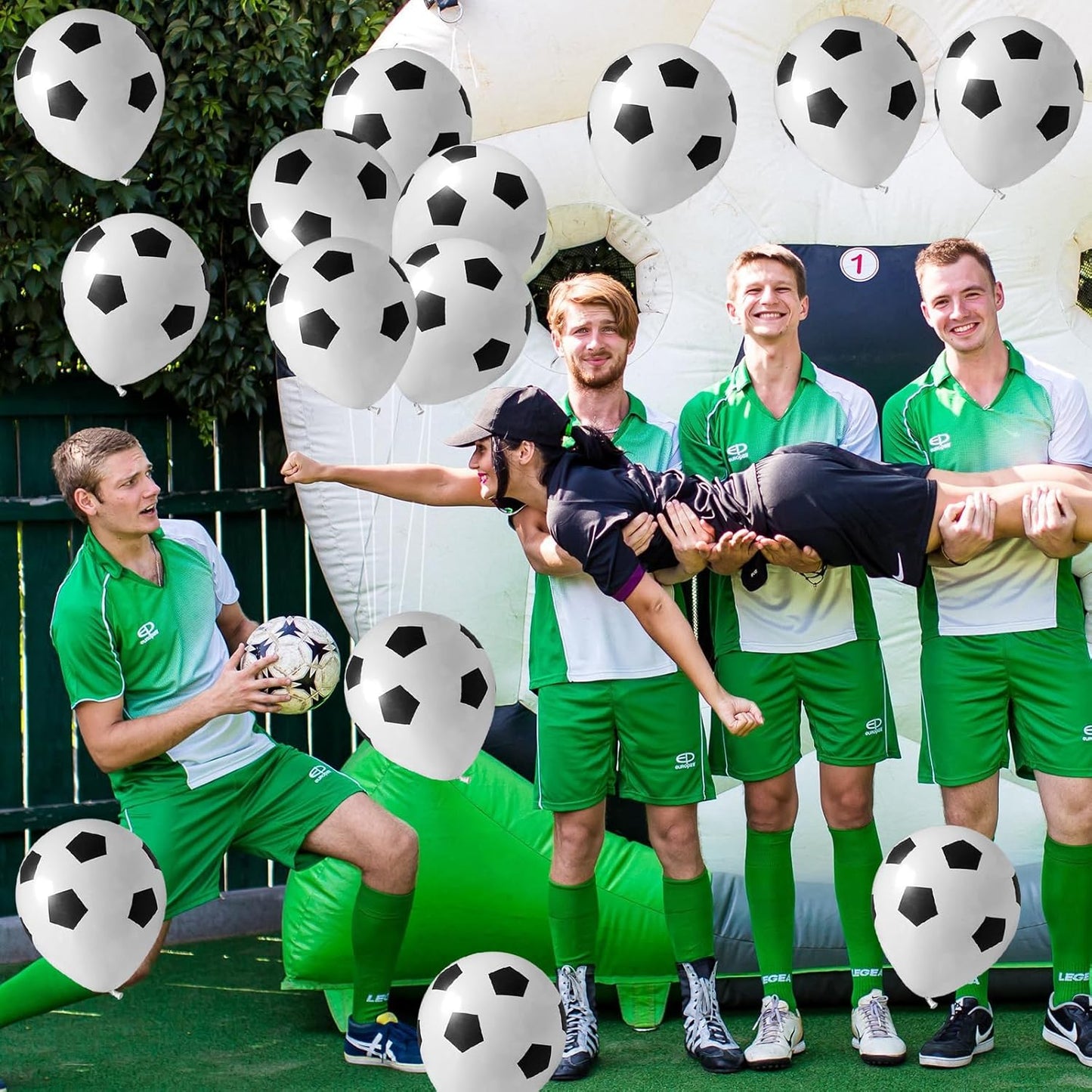 30pcs Soccer Balloon,Soccer Party Birthday Decorations,Football Balloon for Boys,12 Inch Black White Soccer Latex Balloons for Kids Football Sport Theme Party Decorations
