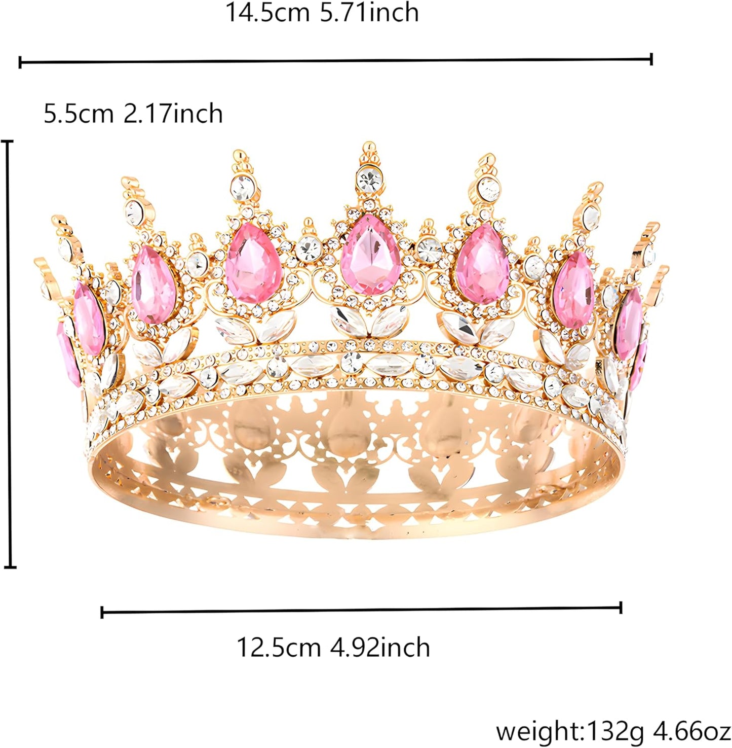 Crown Tiara for Women Queen Crown Rhinestone Wedding Crowns Birthday Tiara Women's Hair Accessories Costume Party Halloween Decor Prom Gifts