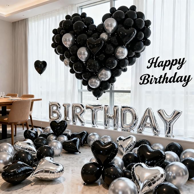 Patimate Black Balloons 150 Pack 5 Inch Matte Black Latex Balloons for Birthday Graduation Retirement Wedding Anniversary Baby Shower Bridal Shower Casino Gaming Party Decorations