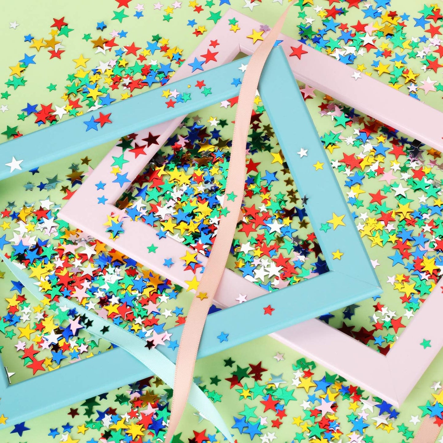Hestya 60g Star Confetti Glitter Table Confetti Metallic Foil Stars for Christmas Party Wedding Festival Decorations(Multicolor,10mm and 6mm)