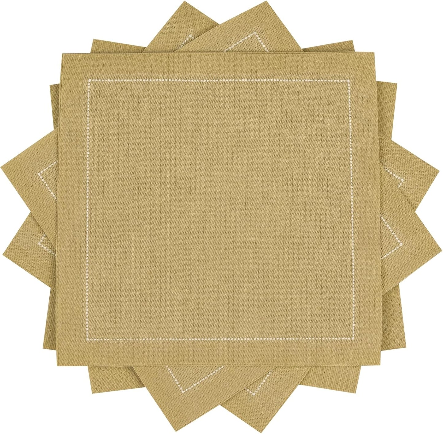 Sand Cotton Cocktail Napkins - 100% Cotton - 50 x pack - 4.5” x 4.5” - Hotel Quality, Soft & Absorbent, Ideal for Home, Party & Special Events, Bridal Showers, Wedding, Anniversary & Birthdays.