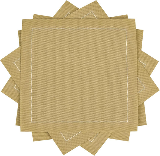 Sand Cotton Cocktail Napkins - 100% Cotton - 50 x pack - 4.5” x 4.5” - Hotel Quality, Soft & Absorbent, Ideal for Home, Party & Special Events, Bridal Showers, Wedding, Anniversary & Birthdays.