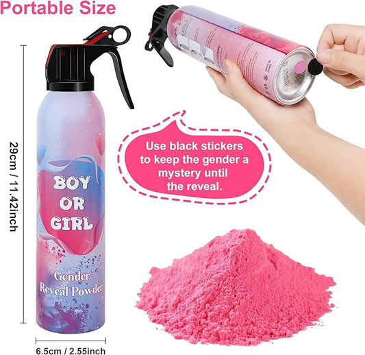 Large Gender Reveal Smoke Bombs 4 Packs, Pink Biodegradable Powder Spray for Baby Girl Reveal, Long-Lasting 10ft Smoke Effect, Unique Gender Reveal Ideas & Party Decorations